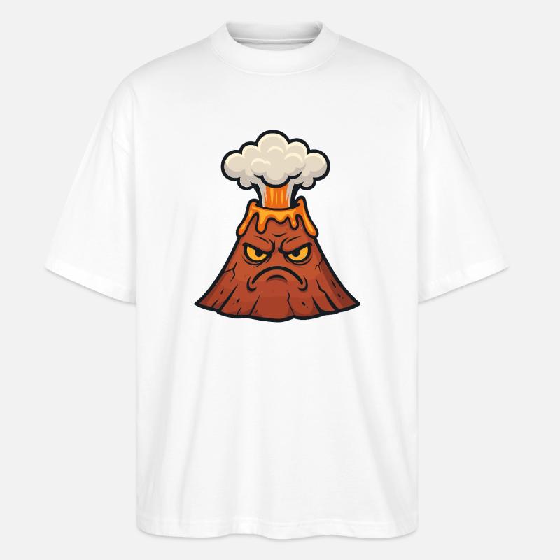 Wütender Vulkan Cartoon - Stanley/Stella Oversized Unisex Bio T-Shirt Blaster 2.0 - Weiß