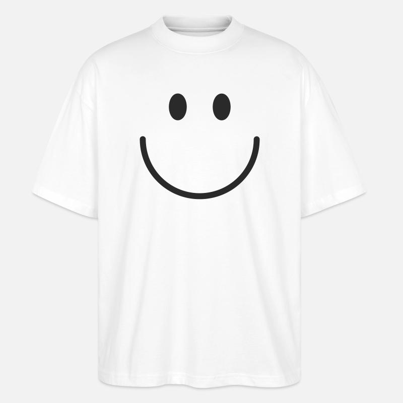 Smiley lachen lächle smile - Stanley/Stella Oversized Unisex Bio T-Shirt Blaster 2.0 - Weiß