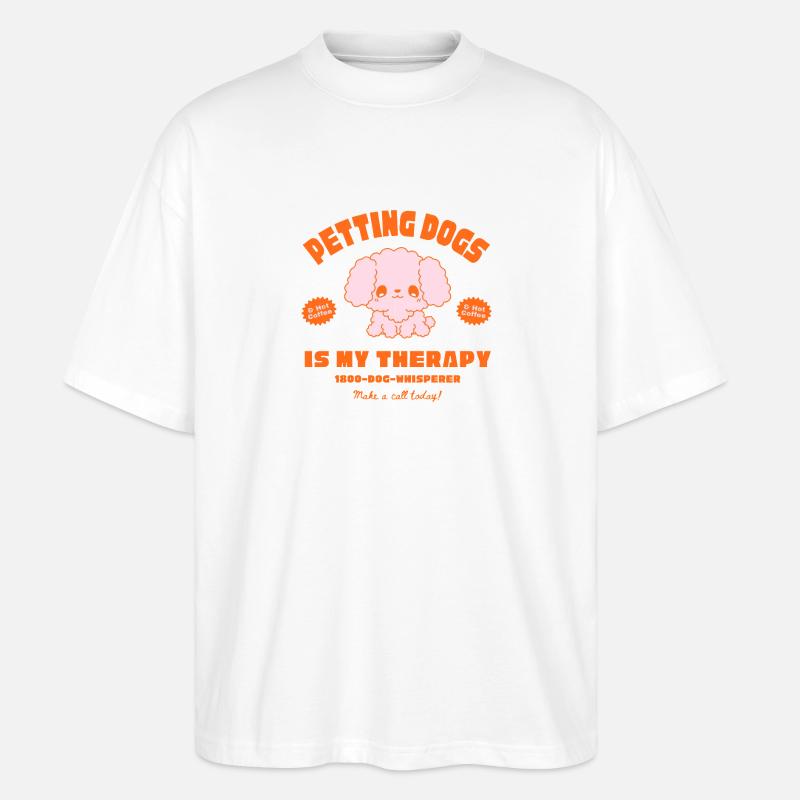 Hundetherapie mit Kaffee-Charme - Stanley/Stella Oversized Unisex Bio T-Shirt Blaster 2.0 - Weiß