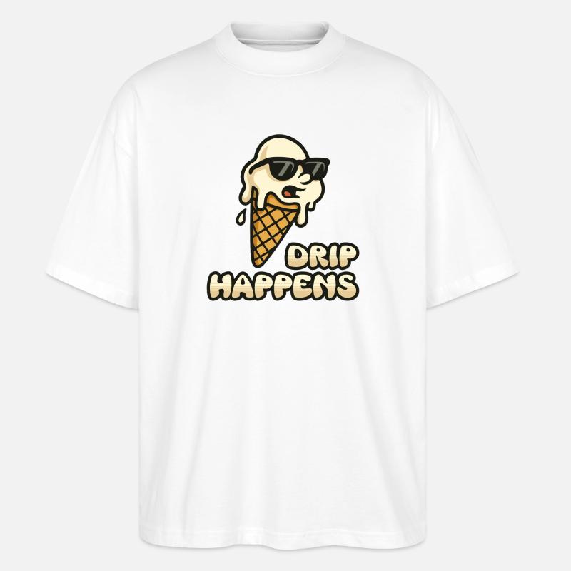 Tropfendes Eis - Stanley/Stella Oversized Unisex Bio T-Shirt Blaster 2.0 - Weiß