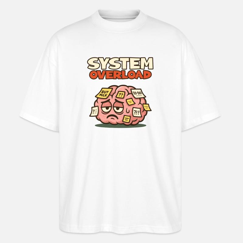 System Overload Gehirn - Stanley/Stella Oversized Unisex Bio T-Shirt Blaster 2.0 - Weiß