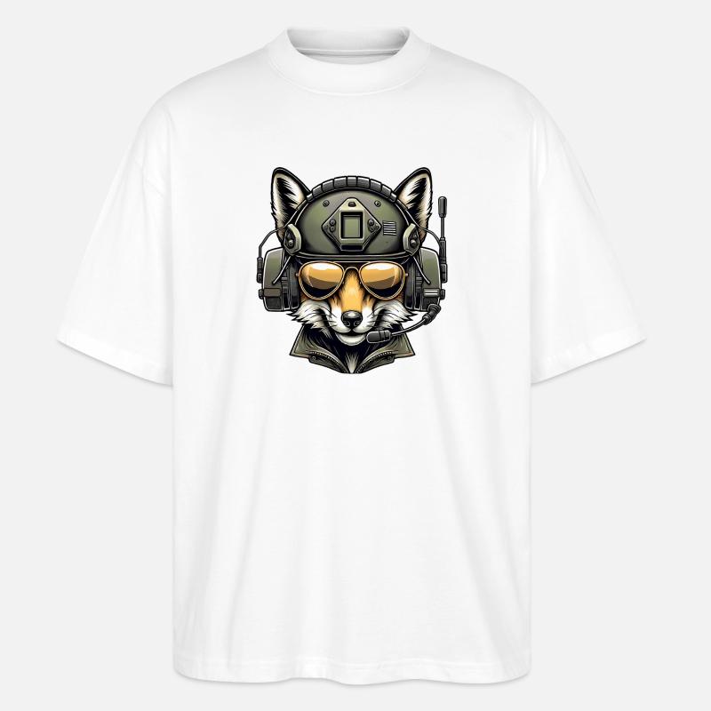 Fuchs Militär Design - Stanley/Stella Oversized Unisex Bio T-Shirt Blaster 2.0 - Weiß