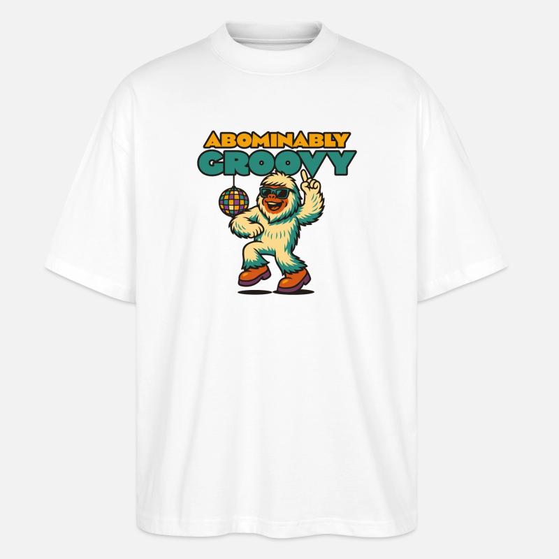 Groovy Disco Yeti - Stanley/Stella Oversized Unisex Bio T-Shirt Blaster 2.0 - Weiß