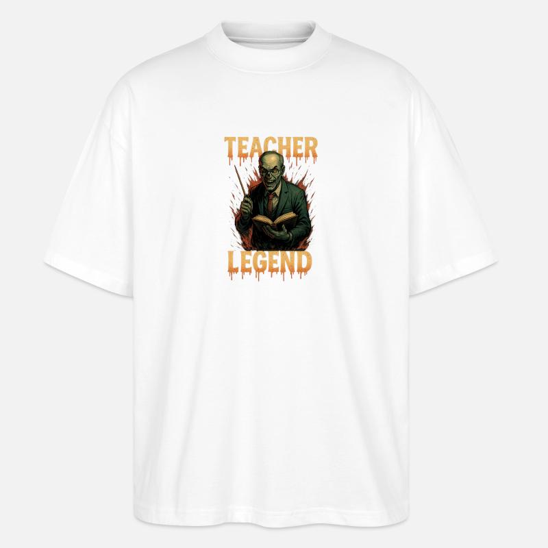 Lehrer Legende – Kultiger Schulheld - Stanley/Stella Oversized Unisex Bio T-Shirt Blaster 2.0 - Weiß