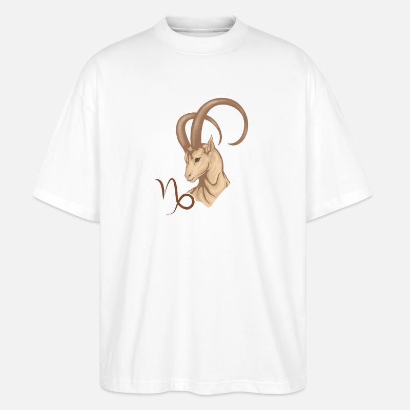 Sternzeichen Steinbock - Stanley/Stella Oversized Unisex Bio T-Shirt Blaster 2.0 - Weiß