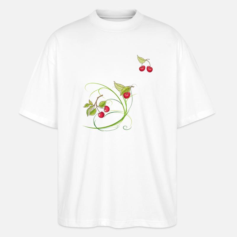 Kirschen - Stanley/Stella Oversized Unisex Bio T-Shirt Blaster 2.0 - Weiß