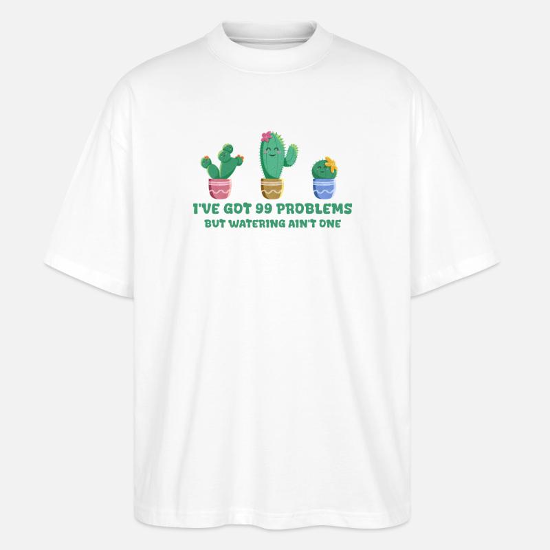 Cute cactus without problems - Stanley/Stella Oversized Unisex Organic T-shirt Blaster 2.0 - white