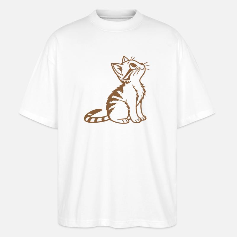 Süßes Kätzchen - Stanley/Stella Oversized Unisex Bio T-Shirt Blaster 2.0 - Weiß