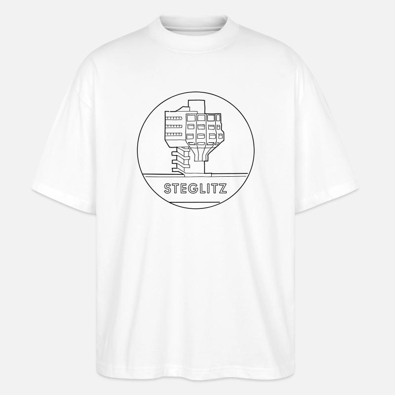 Steglitz mit Bierpinsel - Stanley/Stella Oversized Unisex Bio T-Shirt Blaster 2.0 - Weiß