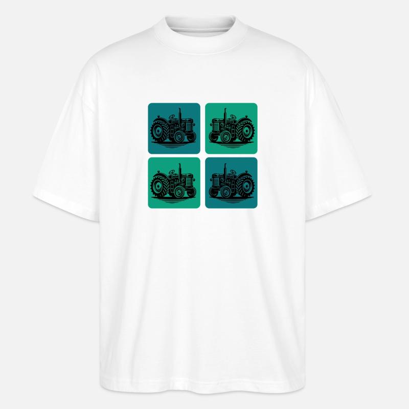 Traktor Design - Stanley/Stella Oversized Unisex Bio T-Shirt Blaster 2.0 - Weiß