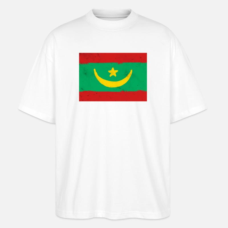 Flagge von Mauretanien - Stanley/Stella Oversized Unisex Bio T-Shirt Blaster 2.0 - Weiß
