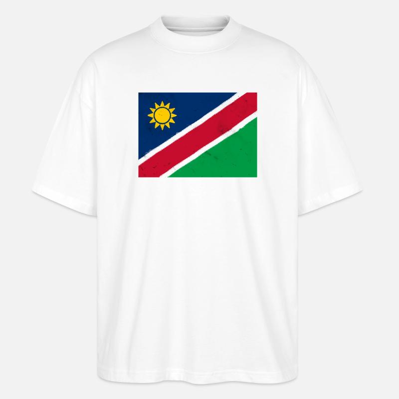 Flagge von Namibia - Stanley/Stella Oversized Unisex Bio T-Shirt Blaster 2.0 - Weiß