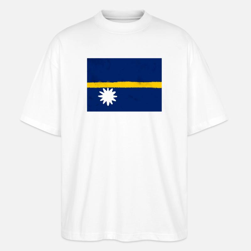 Flagge von Nauru - Stanley/Stella Oversized Unisex Bio T-Shirt Blaster 2.0 - Weiß