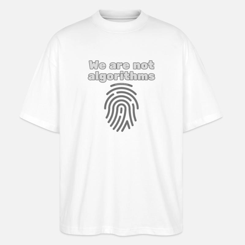 Mensch statt Algorithmus – Statement T-Shirt - Stanley/Stella Oversized Unisex Bio T-Shirt Blaster 2.0 - Weiß