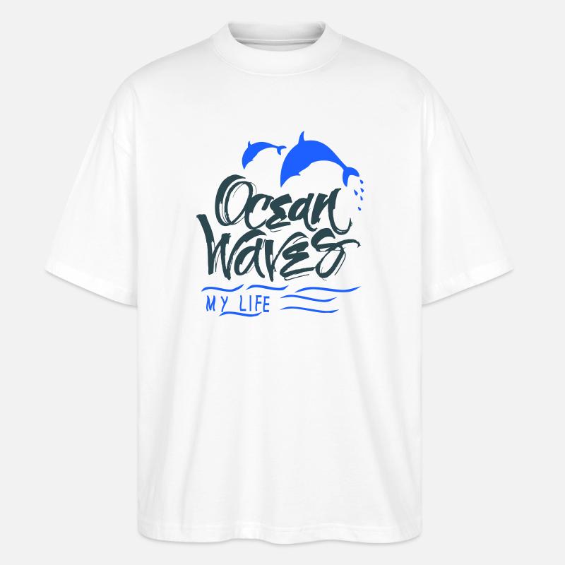Ocean Delfine - Stanley/Stella Oversized Unisex Bio T-Shirt Blaster 2.0 - Weiß