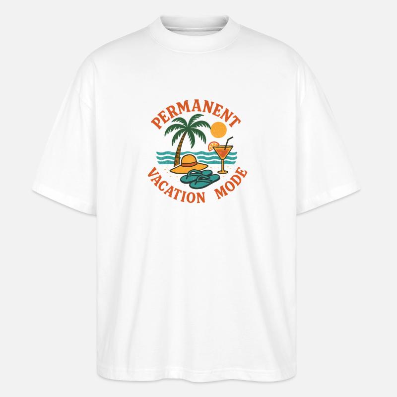 Permanenter Urlaub Retro-Modus - Stanley/Stella Oversized Unisex Bio T-Shirt Blaster 2.0 - Weiß