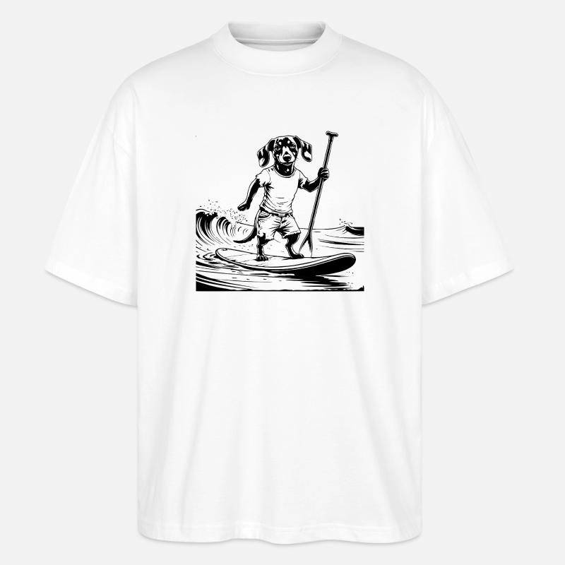 SUP SURFEN - Stanley/Stella Oversized Unisex Bio T-Shirt Blaster 2.0 - Weiß