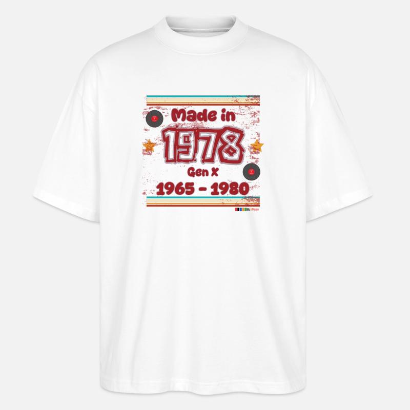 Retro-Design der 70er Generation - Stanley/Stella Oversized Unisex Bio T-Shirt Blaster 2.0 - Weiß