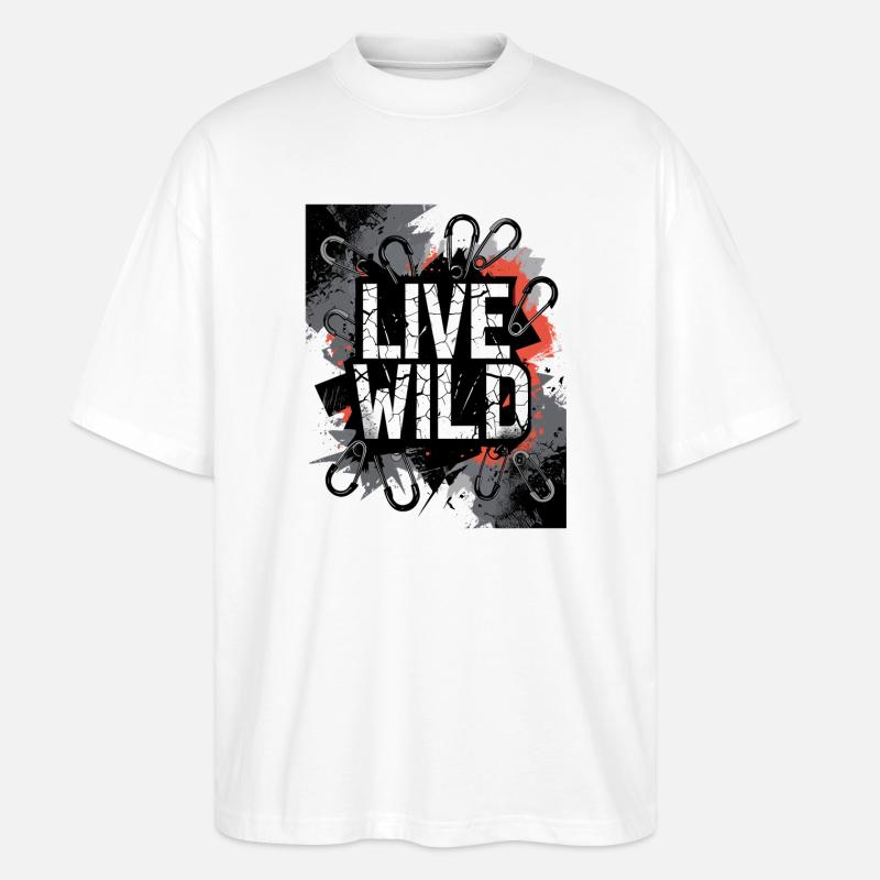 Conception de graffitis sauvages en direct - T-shirt bio Blaster 2.0 coupe oversize Stanley/Stella Unisexe - blanc