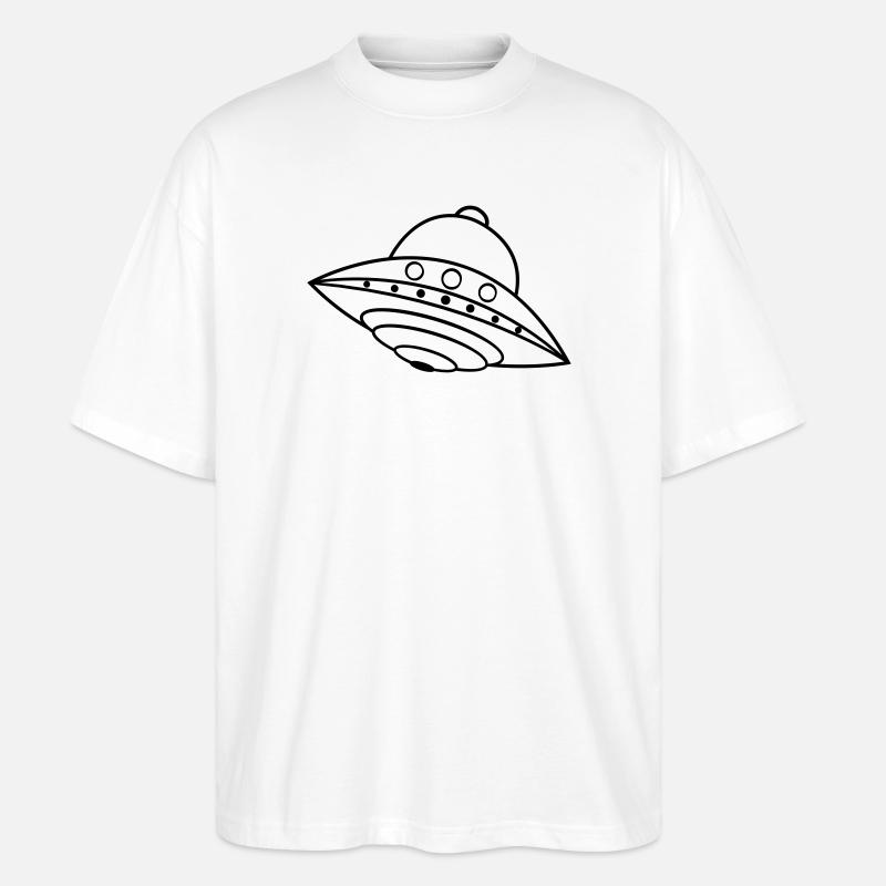 OVNI Alien Ship Space Doodle - T-shirt bio Blaster 2.0 coupe oversize Stanley/Stella Unisexe - blanc