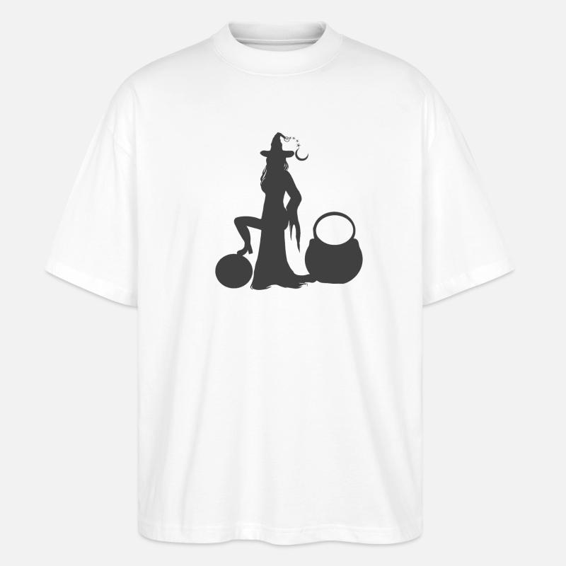 hexen silhouette kristallkugel - Stanley/Stella Oversized Unisex Bio T-Shirt Blaster 2.0 - Weiß