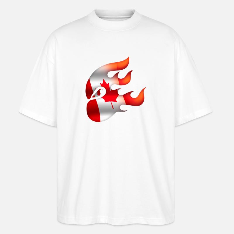 Drapeau du Canada - Canada - Ninja - T-shirt bio Blaster 2.0 coupe oversize Stanley/Stella Unisexe - blanc