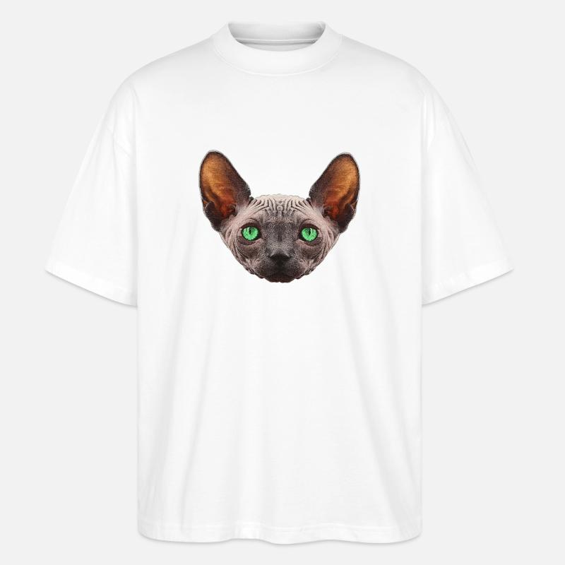 nacktkatze, sphings katze - Stanley/Stella Oversized Unisex Bio T-Shirt Blaster 2.0 - Weiß
