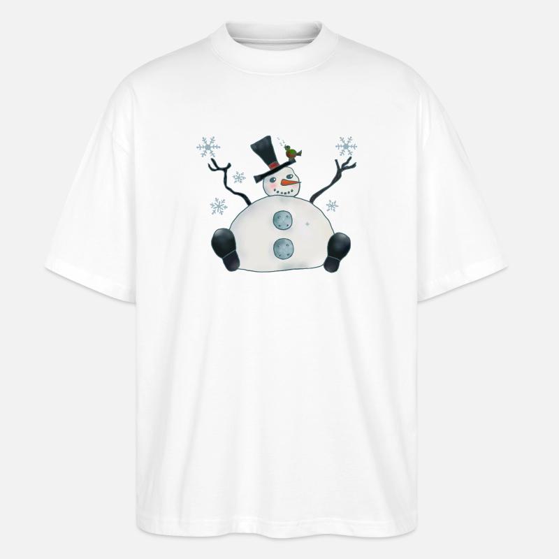 Dicker Schneemann - Stanley/Stella Oversized Unisex Bio T-Shirt Blaster 2.0 - Weiß