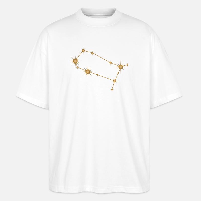 Sternbild Zwillinge Sternzeichen Sternzeichen Golden - Stanley/Stella Oversized Unisex Bio T-Shirt Blaster 2.0 - Weiß