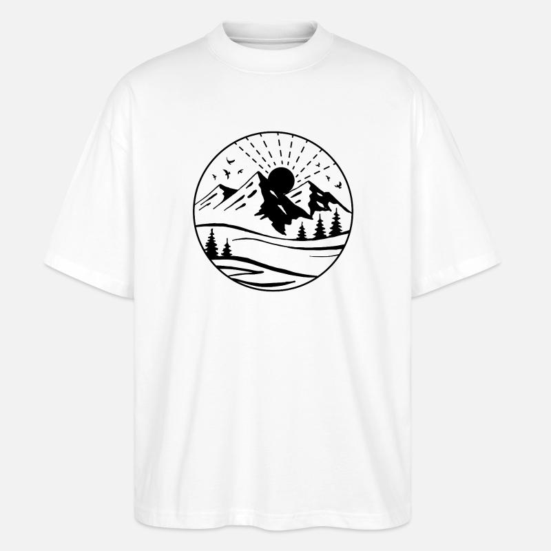Gebirge - Stanley/Stella Oversized Unisex Bio T-Shirt Blaster 2.0 - Weiß