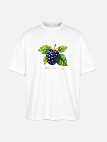 Blackberry – Botanical Watercolor in Vintage Style - Stanley/Stella Oversized Unisex Organic T-shirt Blaster 2.0 - white