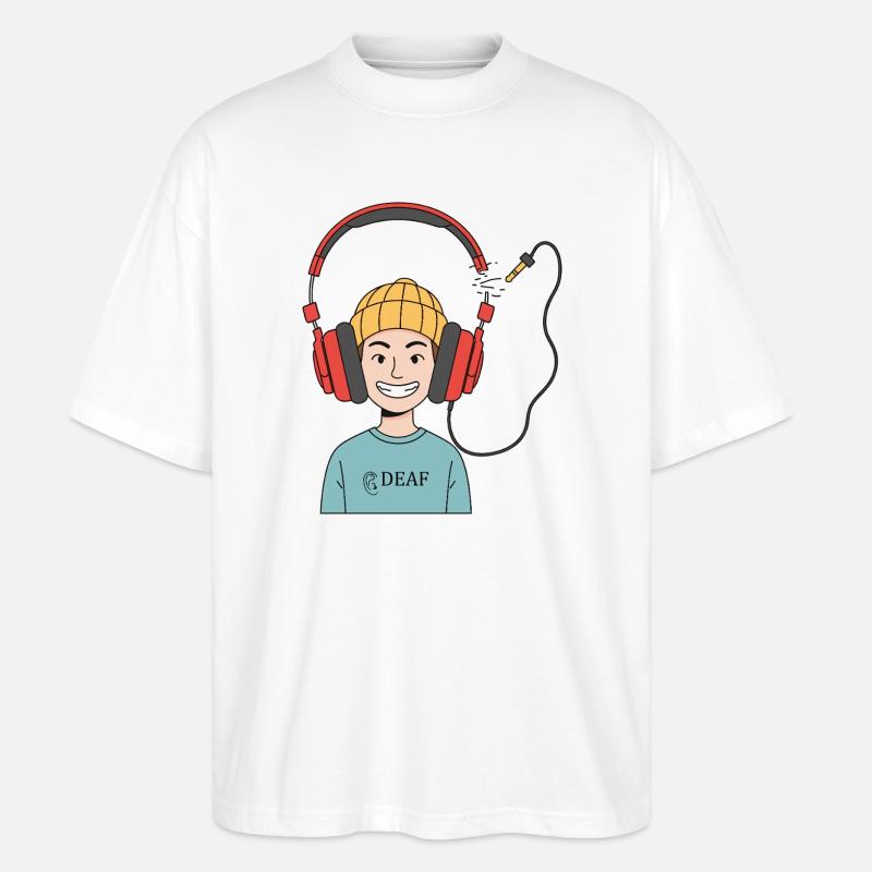 Deaf & Happy - Stanley/Stella Oversized Unisex Bio T-Shirt Blaster 2.0 - Weiß