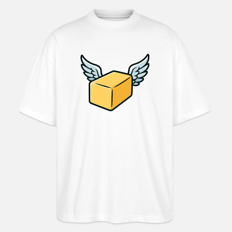 Butterly fliegende Butter - Stanley/Stella Oversized Unisex Bio T-Shirt Blaster 2.0 - Weiß