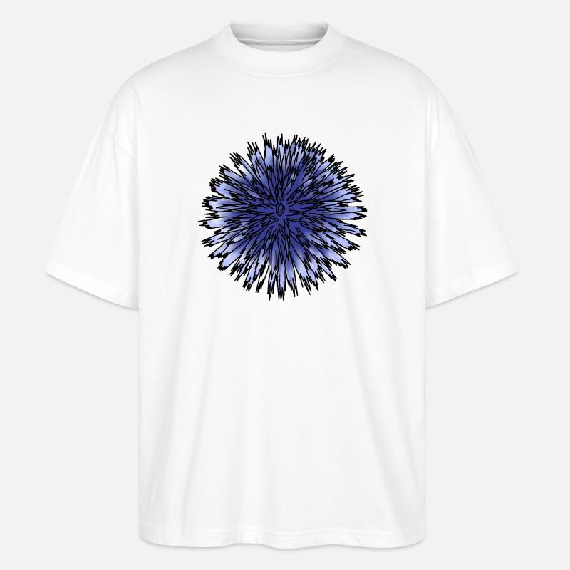 Blaue Distelblume - Stanley/Stella Oversized Unisex Bio T-Shirt Blaster 2.0 - Weiß