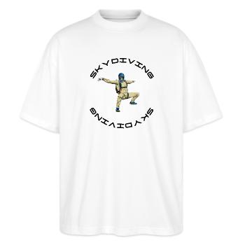 Parachutisme - T-shirt bio Blaster 2.0 coupe oversize Stanley/Stella Unisexe - blanc - Devant - Alina (178cm) & Michal (187cm)