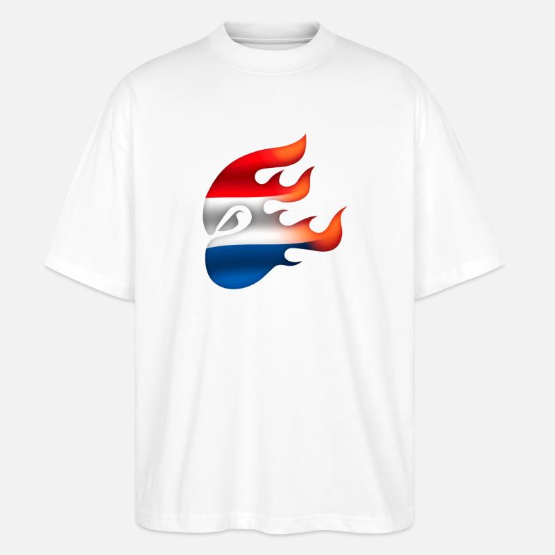 Drapeau des Pays-Bas - Pays-Bas - Ninja - T-shirt bio Blaster 2.0 coupe oversize Stanley/Stella Unisexe - blanc