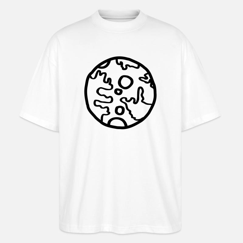 Planète Space Doodle Simple - T-shirt bio Blaster 2.0 coupe oversize Stanley/Stella Unisexe - blanc