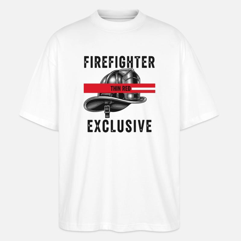 Feuerwehrhelme Rot Grafikdesign - Stanley/Stella Oversized Unisex Bio T-Shirt Blaster 2.0 - Weiß