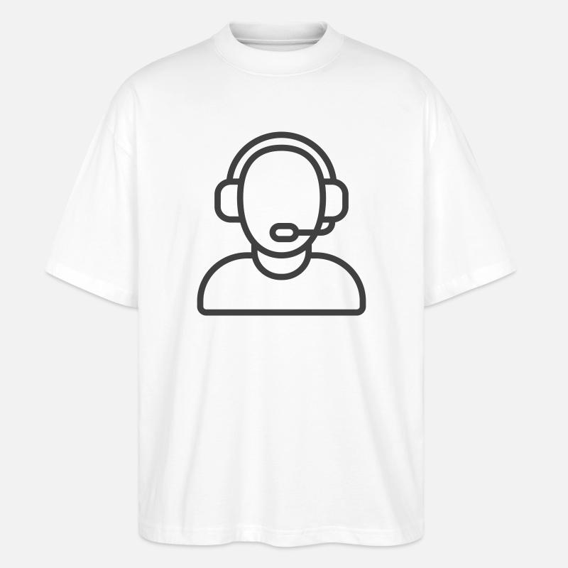 Logo des Helpdesk-Support-Symbols - Stanley/Stella Oversized Unisex Bio T-Shirt Blaster 2.0 - Weiß