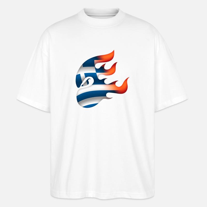 Drapeau de la Grèce - Grèce - Ninja - T-shirt bio Blaster 2.0 coupe oversize Stanley/Stella Unisexe - blanc