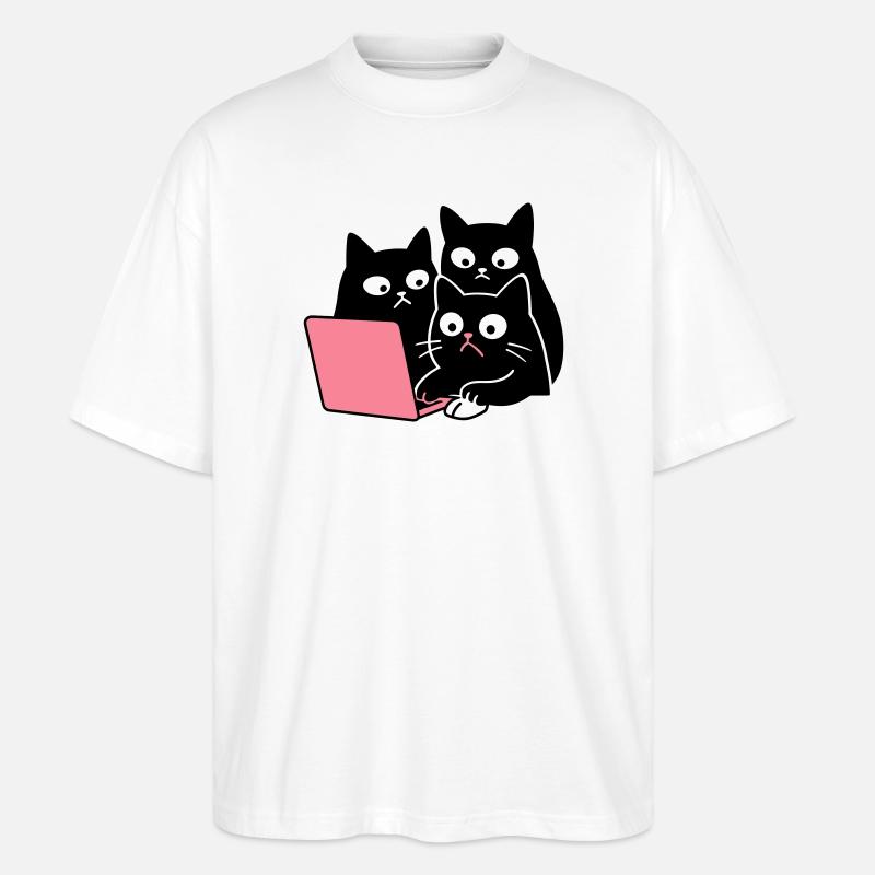 Cute Catcontent - Stanley/Stella Oversized Unisex Bio T-Shirt Blaster 2.0 - Weiß