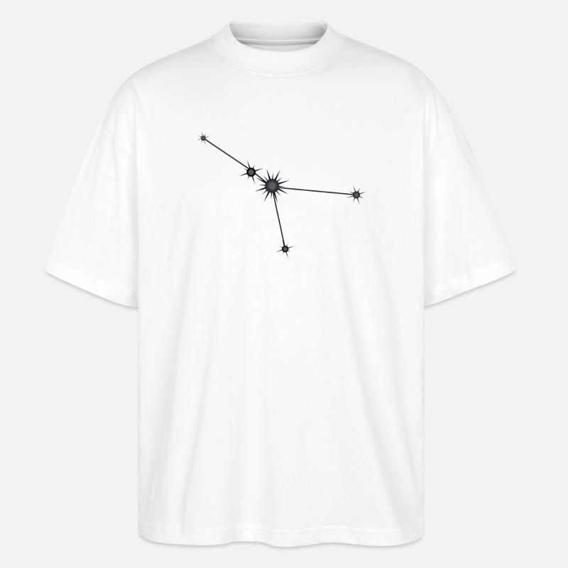 Krebs Stern Konstellation Sternzeichen Schwarz & Grau - Stanley/Stella Oversized Unisex Bio T-Shirt Blaster 2.0 - Weiß