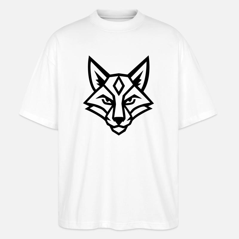 Stylized geometric fox - Stanley/Stella Oversized Unisex Organic T-shirt Blaster 2.0 - white