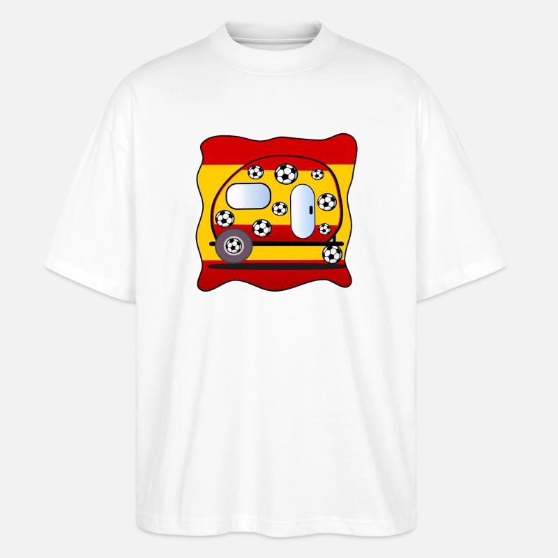 Fußball Camping Spanien - Stanley/Stella Oversized Unisex Bio T-Shirt Blaster 2.0 - Weiß