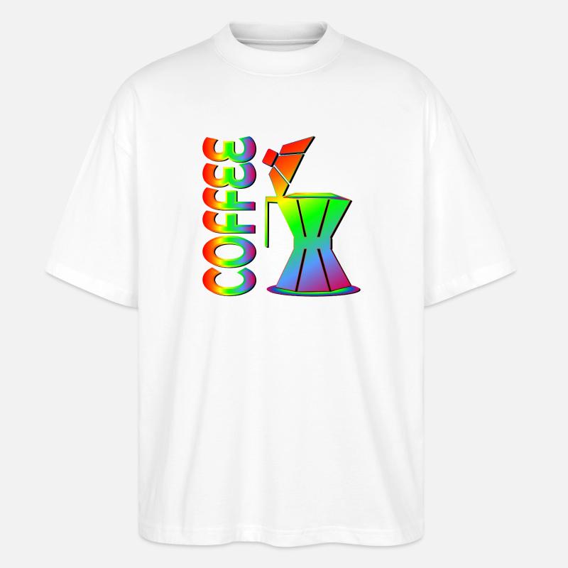 RAINBOW PRIDE KAFFEE ESPRESSO - Stanley/Stella Oversized Unisex Bio T-Shirt Blaster 2.0 - Weiß