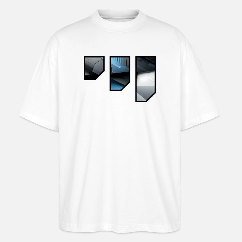 Futuristic Techno Abstract Pattern - Stanley/Stella Oversized Unisex Organic T-shirt Blaster 2.0 - white