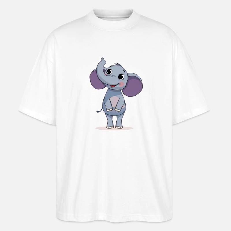 Conception graphique d’éléphant mignon - T-shirt bio Blaster 2.0 coupe oversize Stanley/Stella Unisexe - blanc