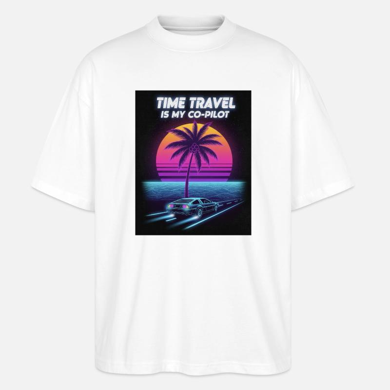 Retro Future Zeitreise Design - Stanley/Stella Oversized Unisex Bio T-Shirt Blaster 2.0 - Weiß