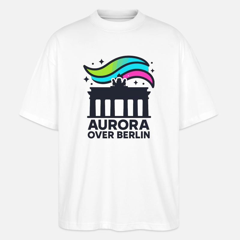 Aurora over Berlin - Stanley/Stella Oversized Unisex Bio T-Shirt Blaster 2.0 - Weiß
