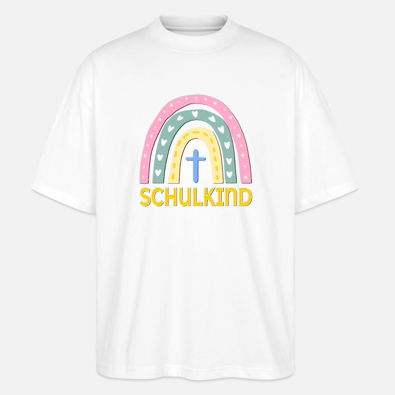 CHRISTLICHER GLAUBE SCHULKIND SCHULANFANG - Stanley/Stella Oversized Unisex Bio T-Shirt Blaster 2.0 - Weiß